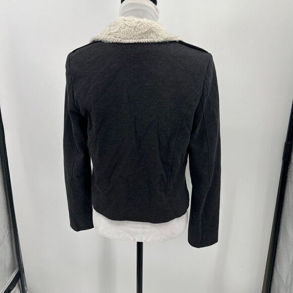 Lucky Brand Black Jacket with Cream Faux Fur Collar - Picture 11 of 13